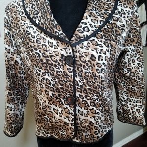 White House Black Market Leopard Blazer